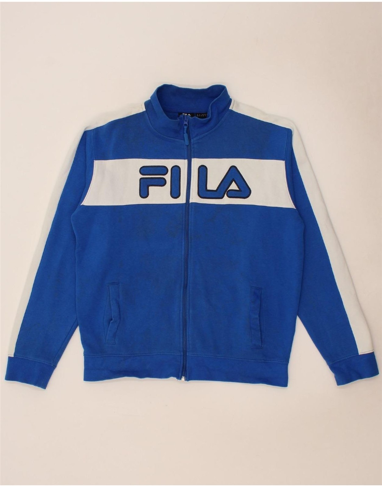 FILA Tuta Uomo Grafica Top Giacca Blu Medio Colourblock Cotone AL04