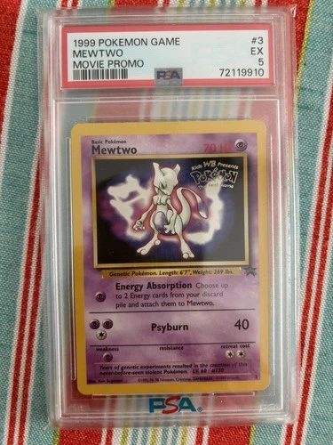 Pokemon Wotc Black Star Promo #3 Movie Promo *MEWTWO* Psa 5 EXCELLENT