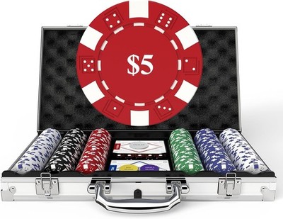 Pokerkoffer 300 Stück   Texas Holdem Set mit 11,5g Chips, Alu-Koffer, Karten,...