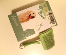 Tieren Kamm Massagebürste Tierhaarentferner Selbstreinigend