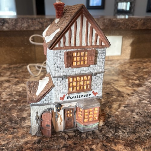 Dept 56 Dickens Village Series “Poulterer” 1988 With Light Vintage Excellent !