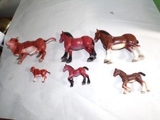 Vintage Ertl Horses and Bull. larger sized with calf and foals.