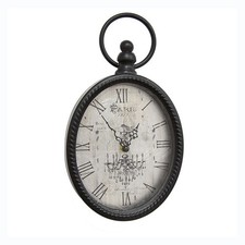 he Stratton Home Dcor Antique Oval Wall Clock Features an Antique-inspired Face