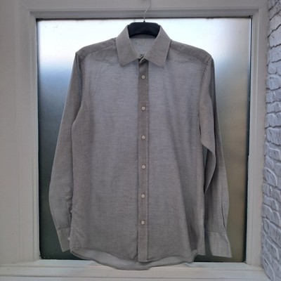 Pierre Cardin graues Hemd, Nadelstreifenmuster, Gr. L 100% Baumwolle leicht