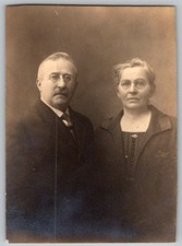 Vtg B&W Snapshot Older Couple Glasses Formal Attire 1920s
