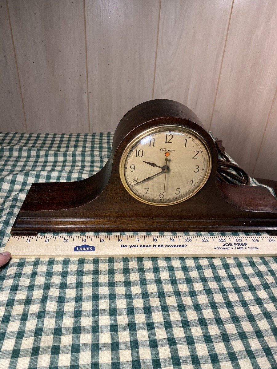 Vtg Warren Telechron Elec. Clock Wooden Works Good G18 | eBay