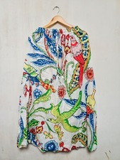 Indian Long Cotton White Bird Printed Skirt Women's Clothing Partywear Skirt US