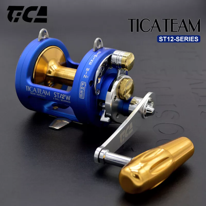 TICA TEAM ST12W Conventional Trolling Jigging Fishing Right-Hand Lever Drag  Reel