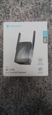 Rock Space AC1200 Dual Band WiFi Repeater with Access Ethernet Port - Black