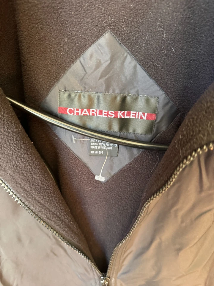 CHARLES KLEIN 连帽夹克,尺寸 L,苍蝇衬里,全拉链 2 个大口袋 — 第 3/4 张图片