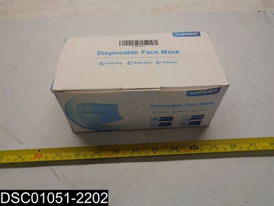 QTY=50: WBGD 4 Layer Blue Disposable Face Masks