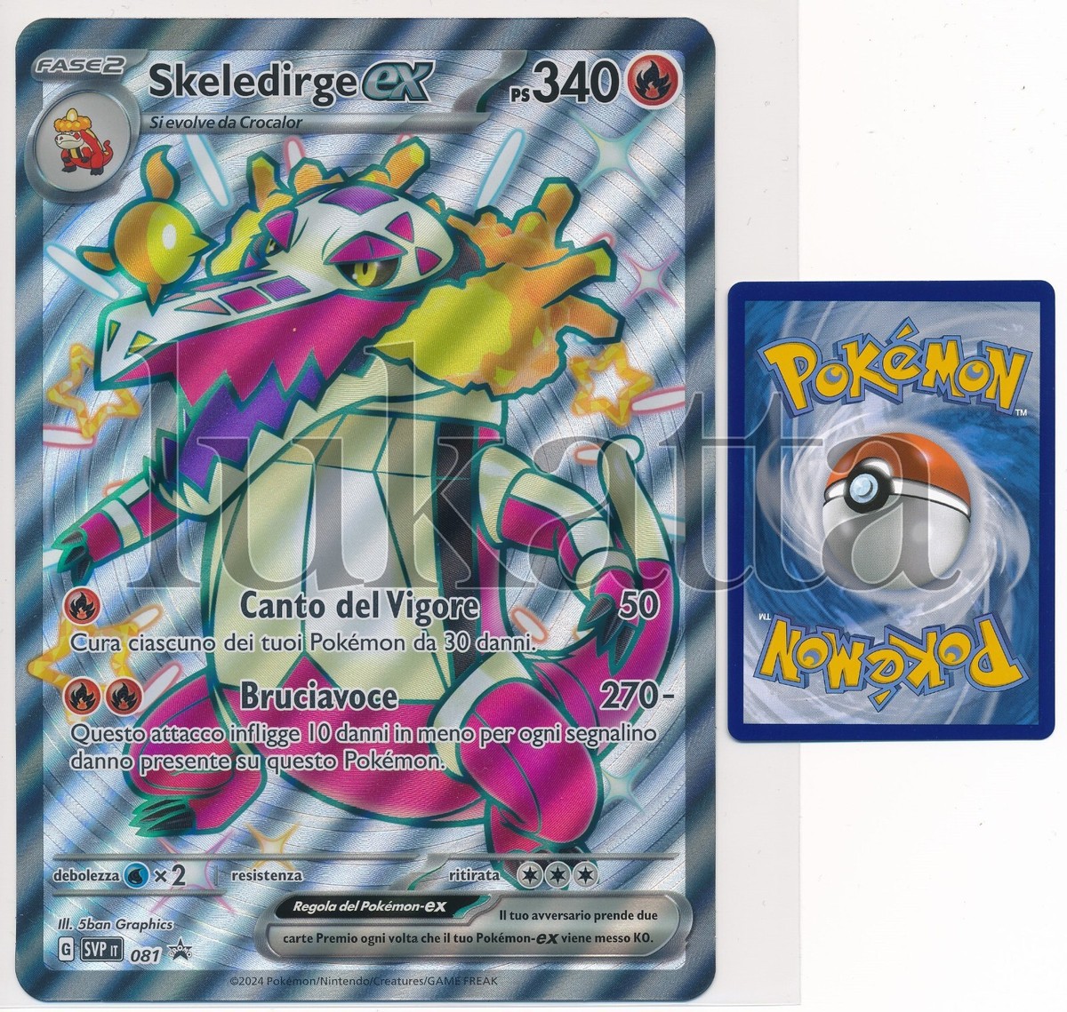 Carta Pokémon Skeledirge ex - Black star promo JUMBO oversize