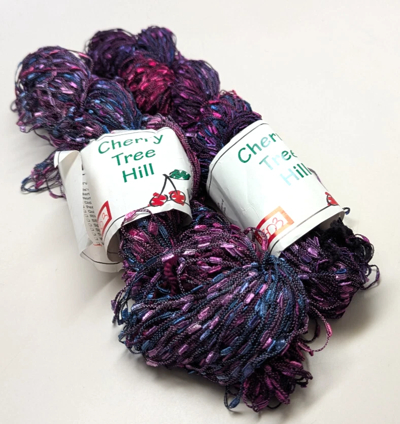 2 Matched Skeins of Cherry Tree Hill 斑马 Windsong Winterberry 100% 尼龙 SM — 第 2/2 张图片