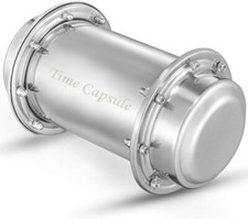 Time Capsule Impermeabile Acciaio Inox Lucchetto Durevole Contenitore Stoccaggio Futuro UK