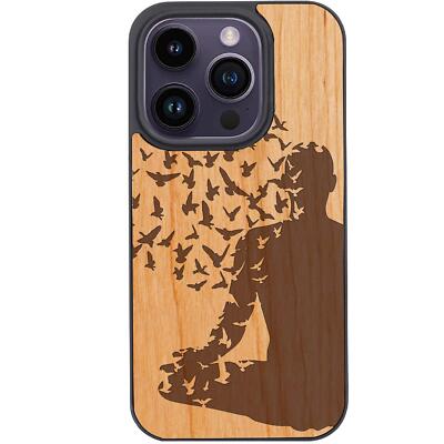 Yoga For iPhone 15 Pro Plus 14 13 12 Wood Shockproof Phone Case Magsafe Cover