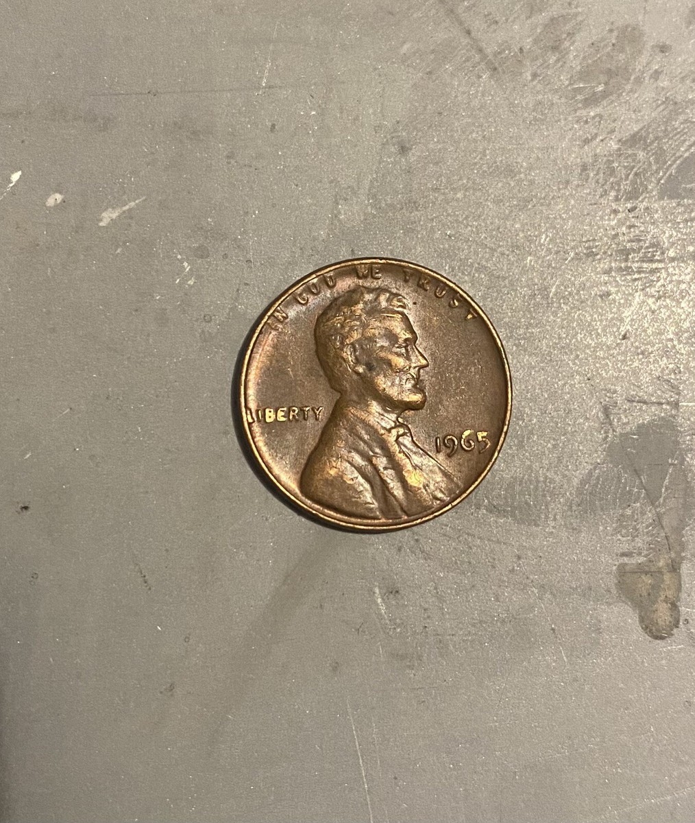 1965 Double Die Obverse DDO /DDR Error Lincoln Cent RED Brown