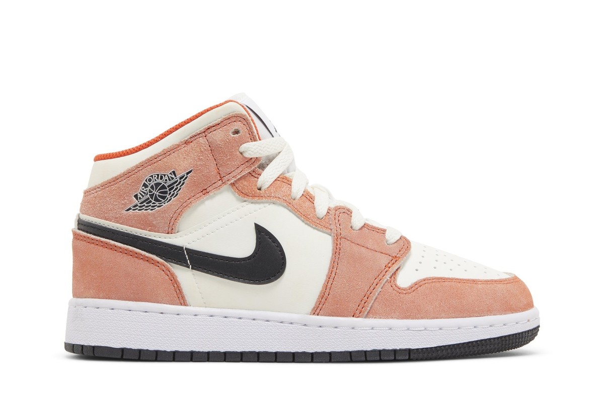 Nike Air Jordan 1 Mid SE GS Orange Suede DV1336-800 | eBay