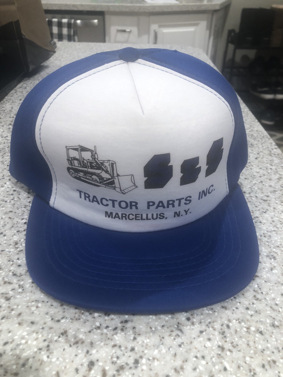Vintage Marcellus NY Tractor Parts mesh trucker snapb… Gem
