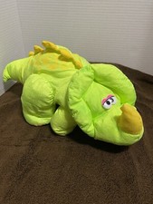 Fisher Price Puffalump Dino Roars Green Triceratops Dinosaur Plush Vintage 1992