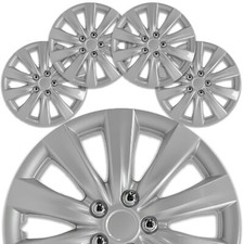 16 Set Of 4 Wheel Covers 10-spoke Silver Snap On Hub Cap For R16 Tire Steel