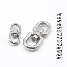 Stainless Steel A2 Eye to Eye Swivel Shackle 3mm 4mm 5mm 6mm 8mm 10mm to 28mm