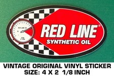 RED LINE SYNTHETIC OIL - VINTAGE ORIGINAL VINYL DECAL STICKER - AUTOMOTIVE