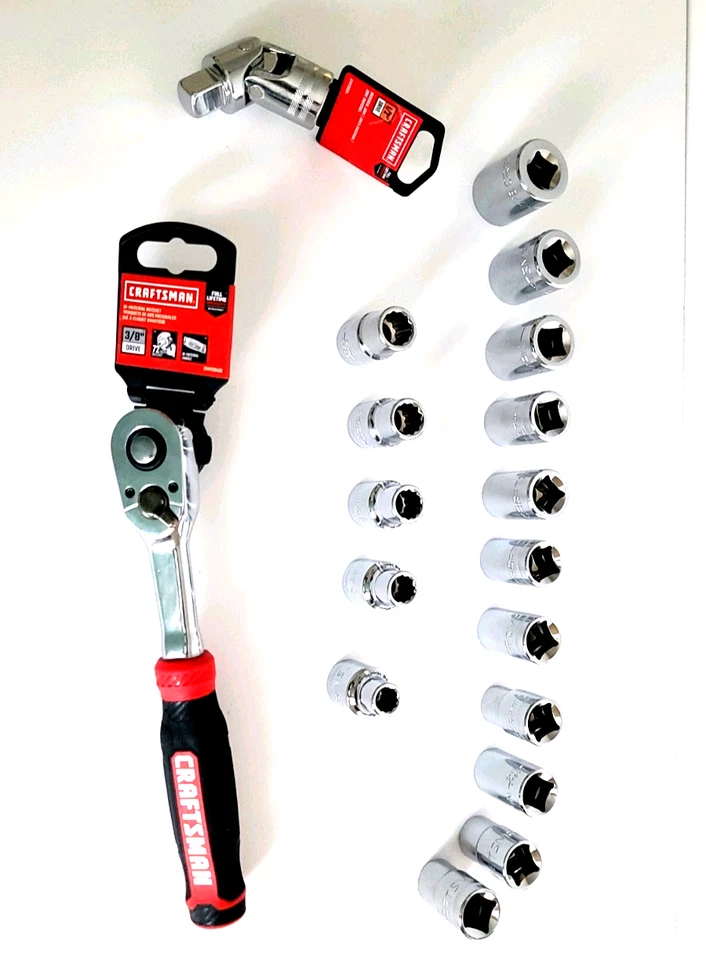 Combo Craftsman 16 Socket mixed With Ratchet 3/8 /1/2" joint Set - Image 3 of 4