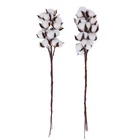 20Pcs Cotton Stems,Fake Cotton Flowers, Artificial Cotton Floral Stems Faux1056
