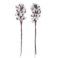20Pcs Cotton Stems,Fake Cotton Flowers, Artificial Cotton Floral Stems Faux1056