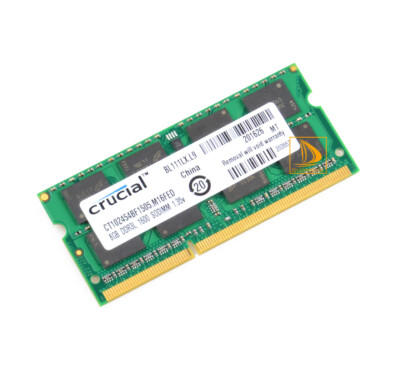 Memoria RAM Crucial 8GB DDR3L 1600MHz SODIMM Para Portátiles - 1.35V, PC3L-12800S