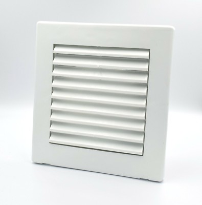 Lüftungsgitter weiß 165 mm x 175 mm mit 100 mm Kanal Schlauch Rohranschluss Flansch