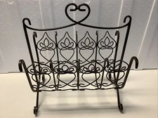 Davistown Wrought Iron Magazine Book Rack Holder - NWOB