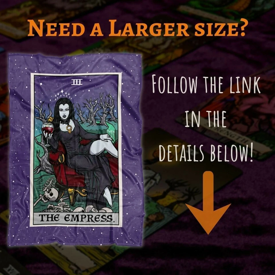 The Empress Tarot Card Blanket Women Vampire Goth Halloween Bedroom Decor 60x50 - Image 4 of 4