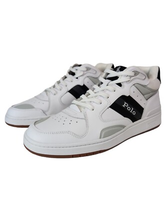 Polo Ralph Lauren Court Mid Pro Sneaker Shoes White/Black Men's