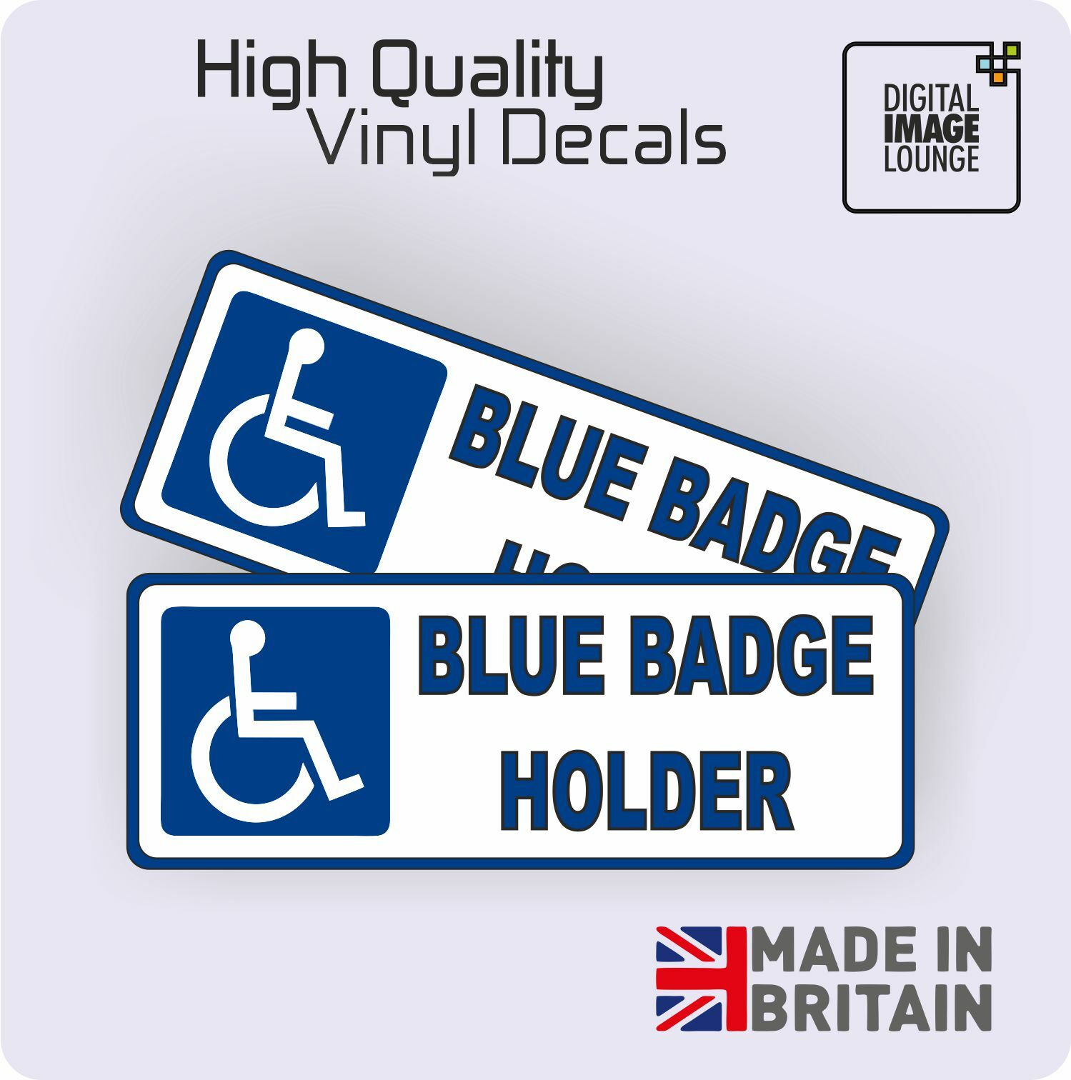 2 X Disabled Sign Disability Blue Badge Holder Car Parking STICKER 84x215mm eBay