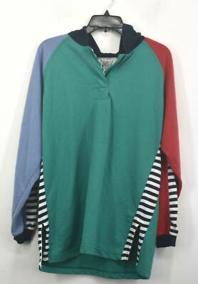 VTG Gina Peters Mens Multicolor Long Sleeve Pullover Hoodie Pullover Sweater M