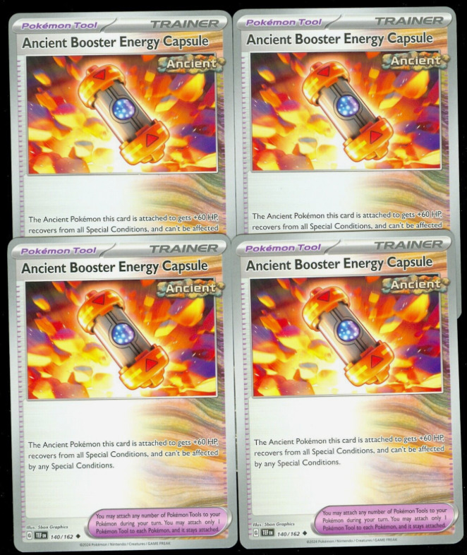 Pokemon - 4x ANCIENT BOOSTER ENERGY CAPSULE 140/162  -Temporal Forces - NM/M