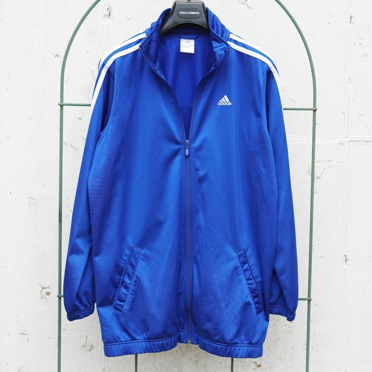 Adidas Full Zip Track Jacket Men's Size XL Navy Three Stripe Logo