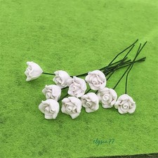 40Pcs Handmade 1:12 Scale Vintage Cute Miniature Rose Bouquet Dollhouse Plants