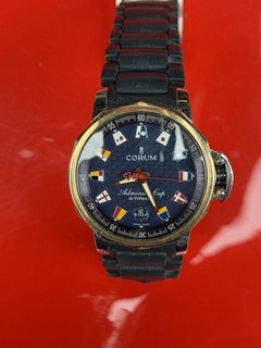 Chronograph Automatic Corum Admiral’s Cup Trophy Watch Solid Gold 18k 750 Steel