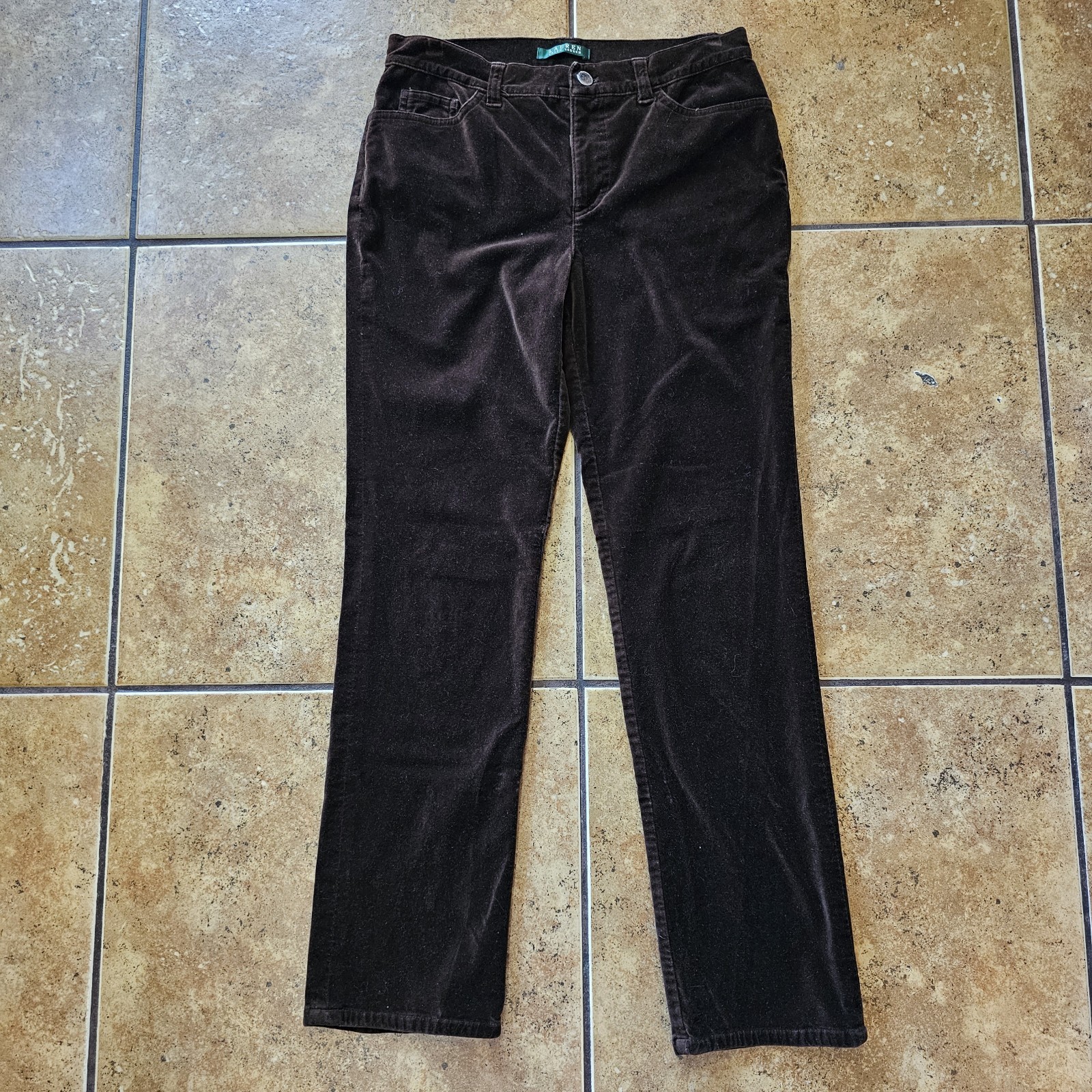 Vintage Lauren Ralph Lauren Pants Brown Velvet Cotton Casual Classic Preppy