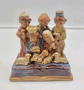 Greenbrier Nativity Figurine Ceramic Nativity Family Scene Christmas Decor 4.5"