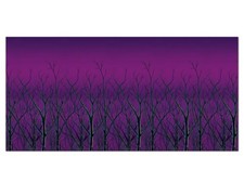 Halloween Spooky Forest Treetops Backdrop 4x30ft Plastic Haunted House Decor New