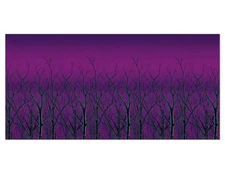 Halloween Spooky Forest Treetops Backdrop 4x30ft Plastic Haunted House Decor New