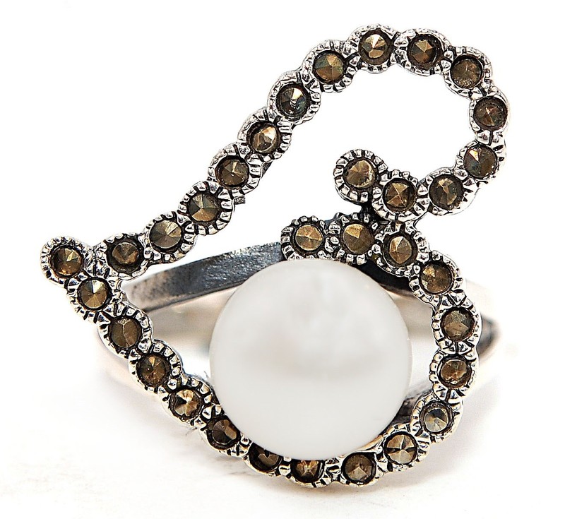 Heat Treated Fresh Water Pearl 925 Solid Genuine Sterling Silver Ring Sz 8 Z5-4