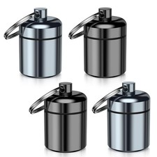 4 Pack Mini Pills Case Small Pill Holder Keychain for Purse - Portable Travel...