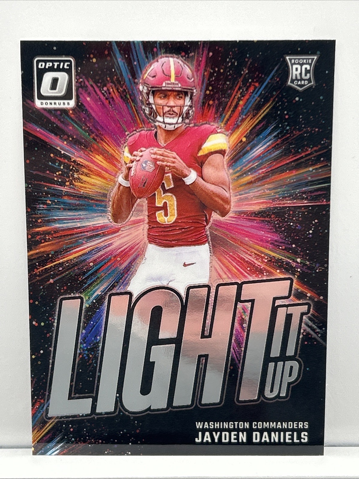 Jayden Daniels 2024 Panini Donruss Optic Light It Up #8 Rookie RC