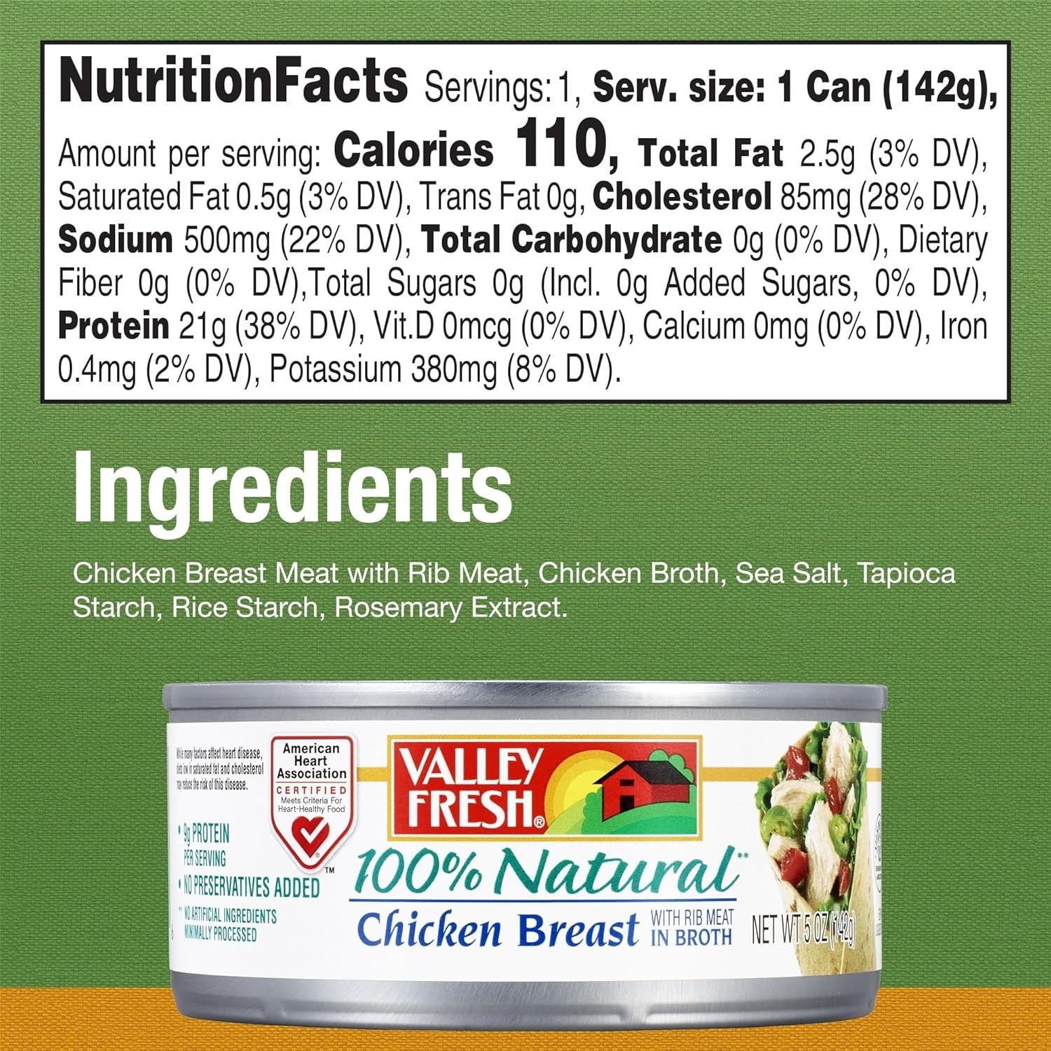 Bulk 10oz Chicken Breast 12 Cans - Minimally Processed, Nutritious, 9g Protein
