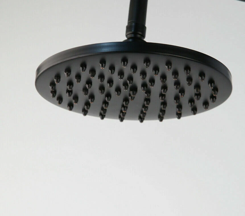 Black Oil Rubbed Bronze 8 inch Round Rainfall Shower Head Bathroom Shower Head