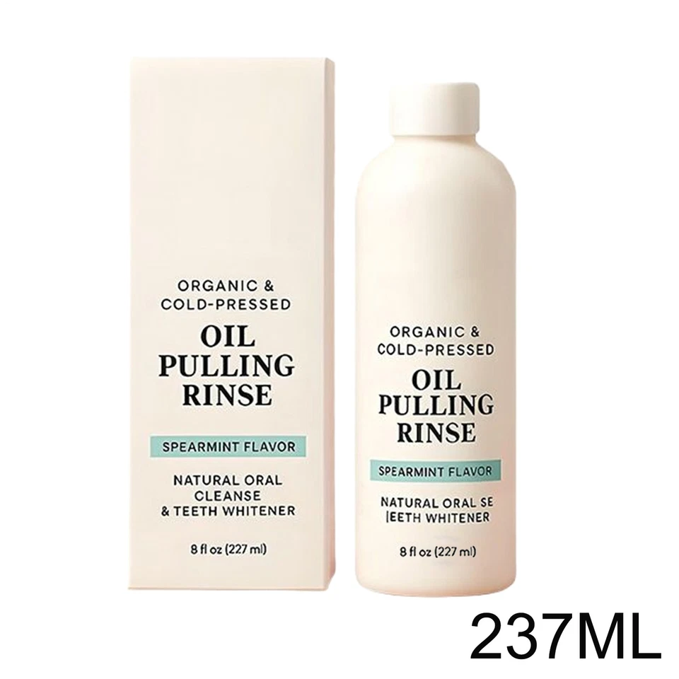 Spearmint White Oil Pulling Rinse Cold-Pressed Coconut Mouthwash Teeth Whitening - image 2 of 4